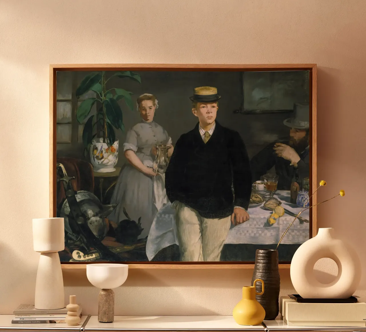 Édouard Manet - Luncheon in the Studio canvas with Floater frame by ARTOTHEK