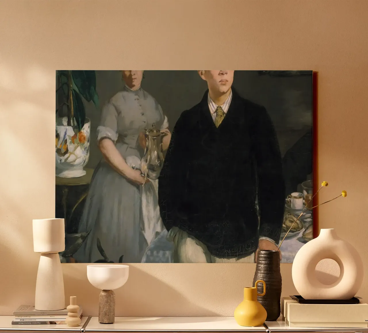 Édouard Manet - Luncheon in the Studio canvas with Floater frame by ARTOTHEK