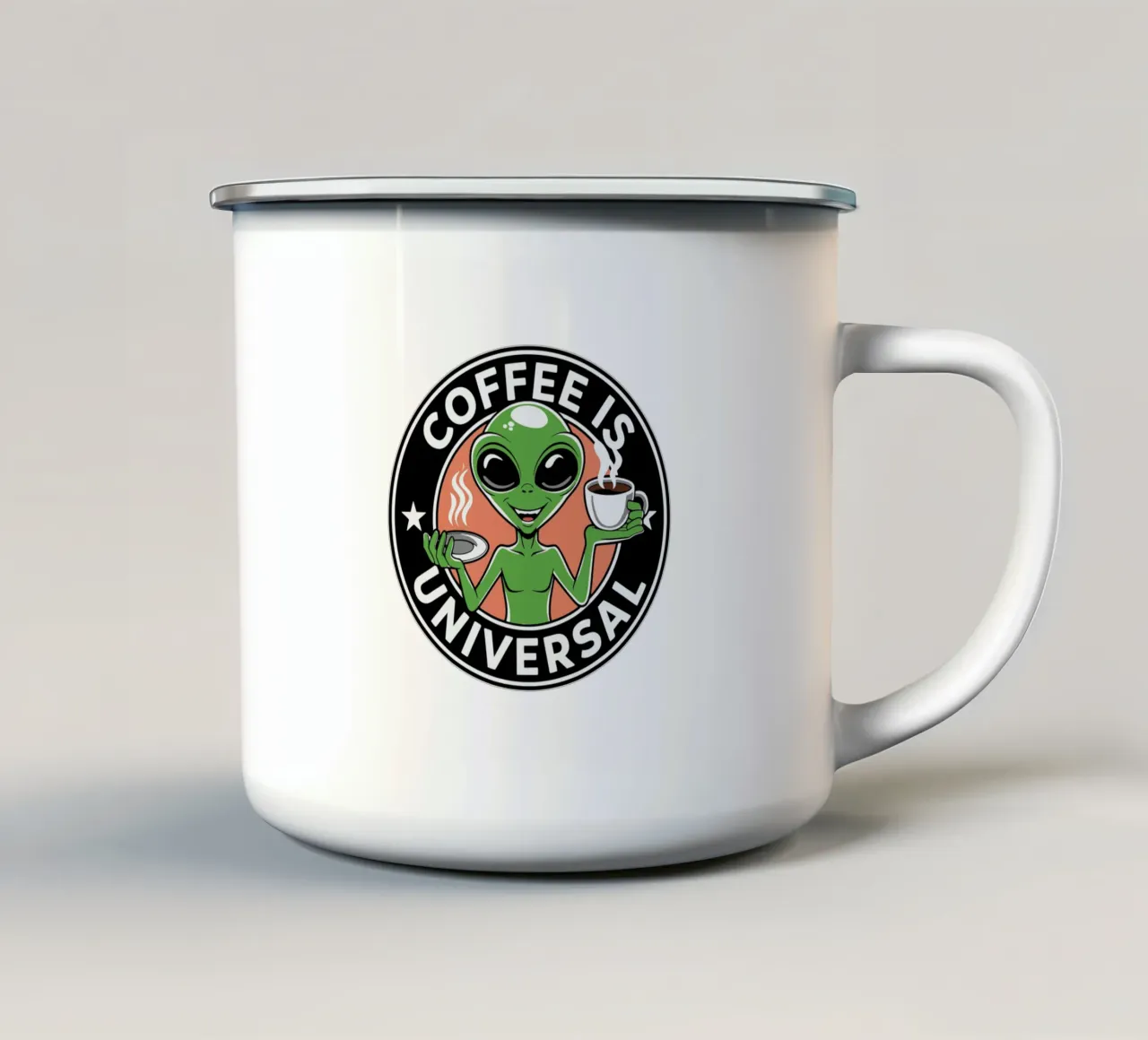 Coffee is Universal tazza in smalto da edsonramosart