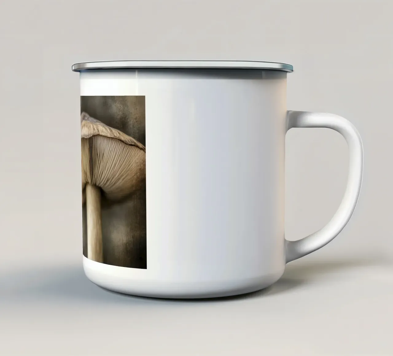 Fungo in tonalità marrone tazza in smalto da Imagine