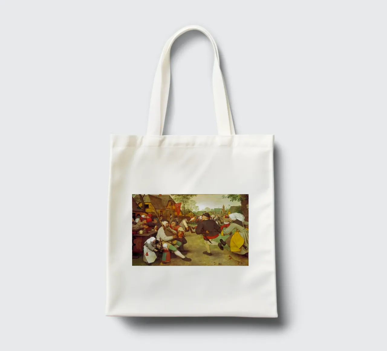Pieter Brueghel d.Ä. - Contadini danzanti borsa in juta da ARTOTHEK