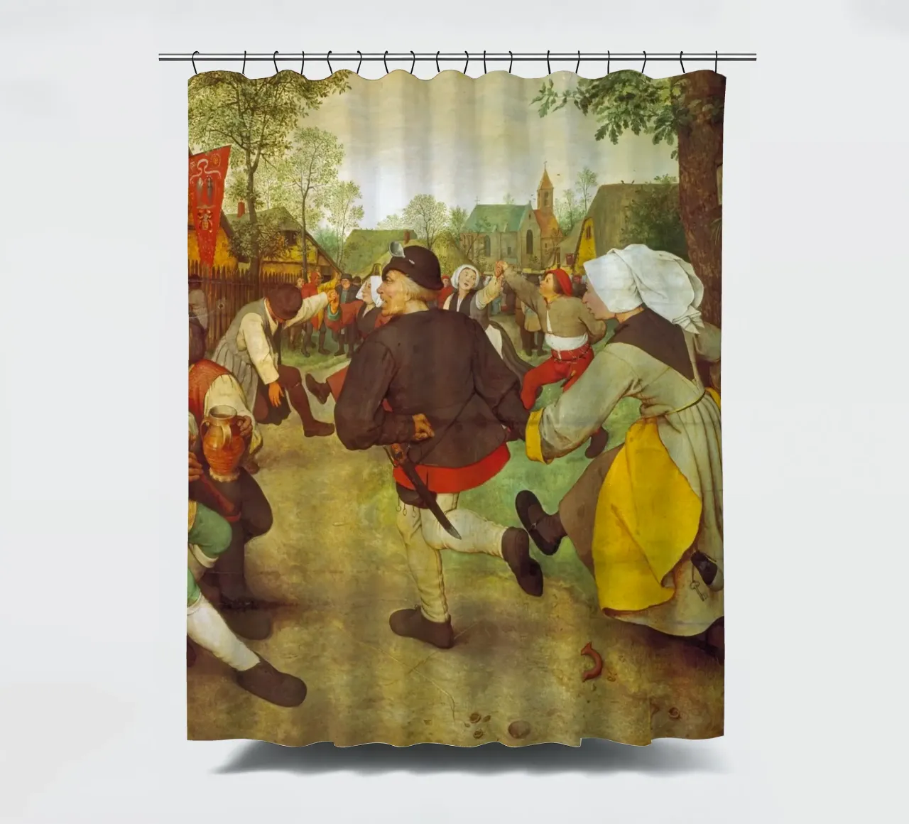 Pieter Brueghel d.Ä. - Contadini danzanti tenda da doccia da ARTOTHEK