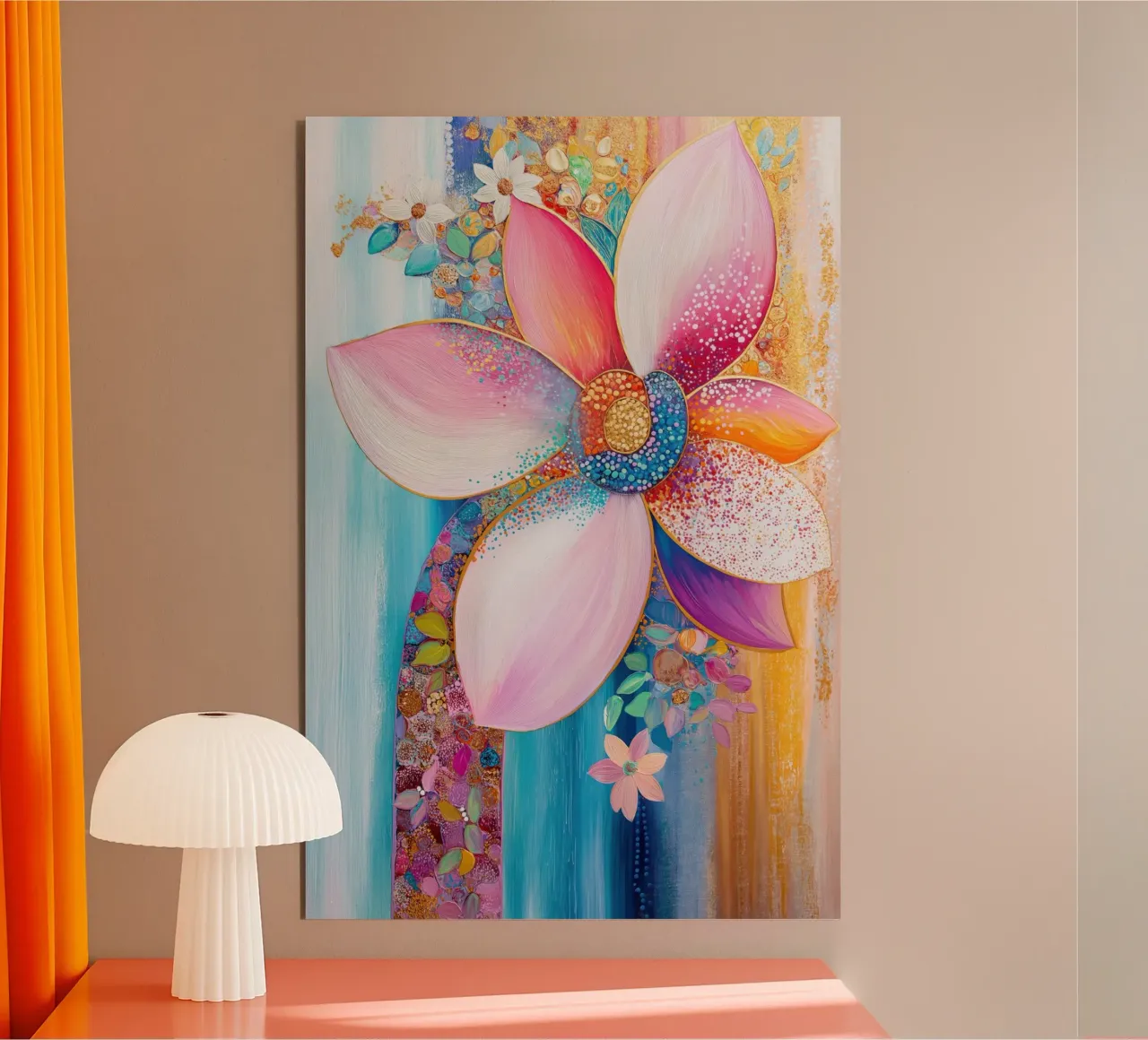 Flor en alegres colores aluminio dibond de Imagine