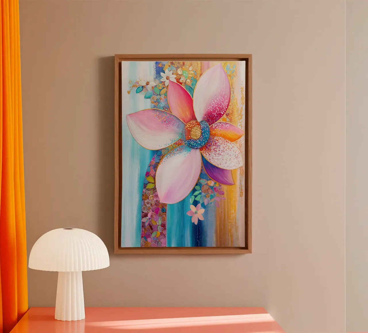 Flor en alegres colores lienzo de Imagine