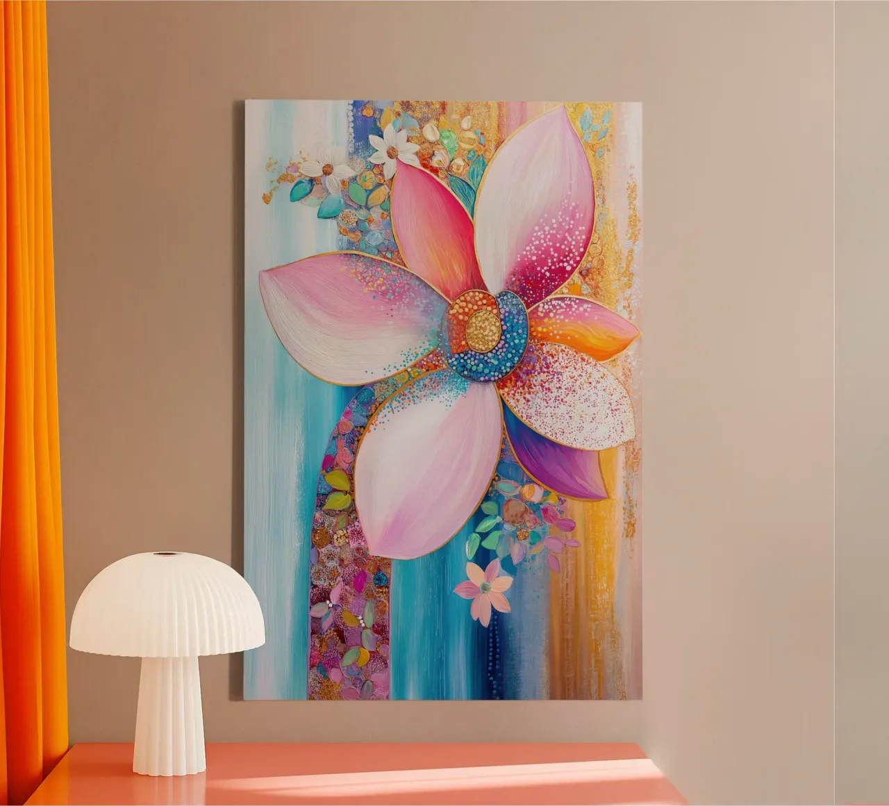 Flor en alegres colores lienzo de Imagine