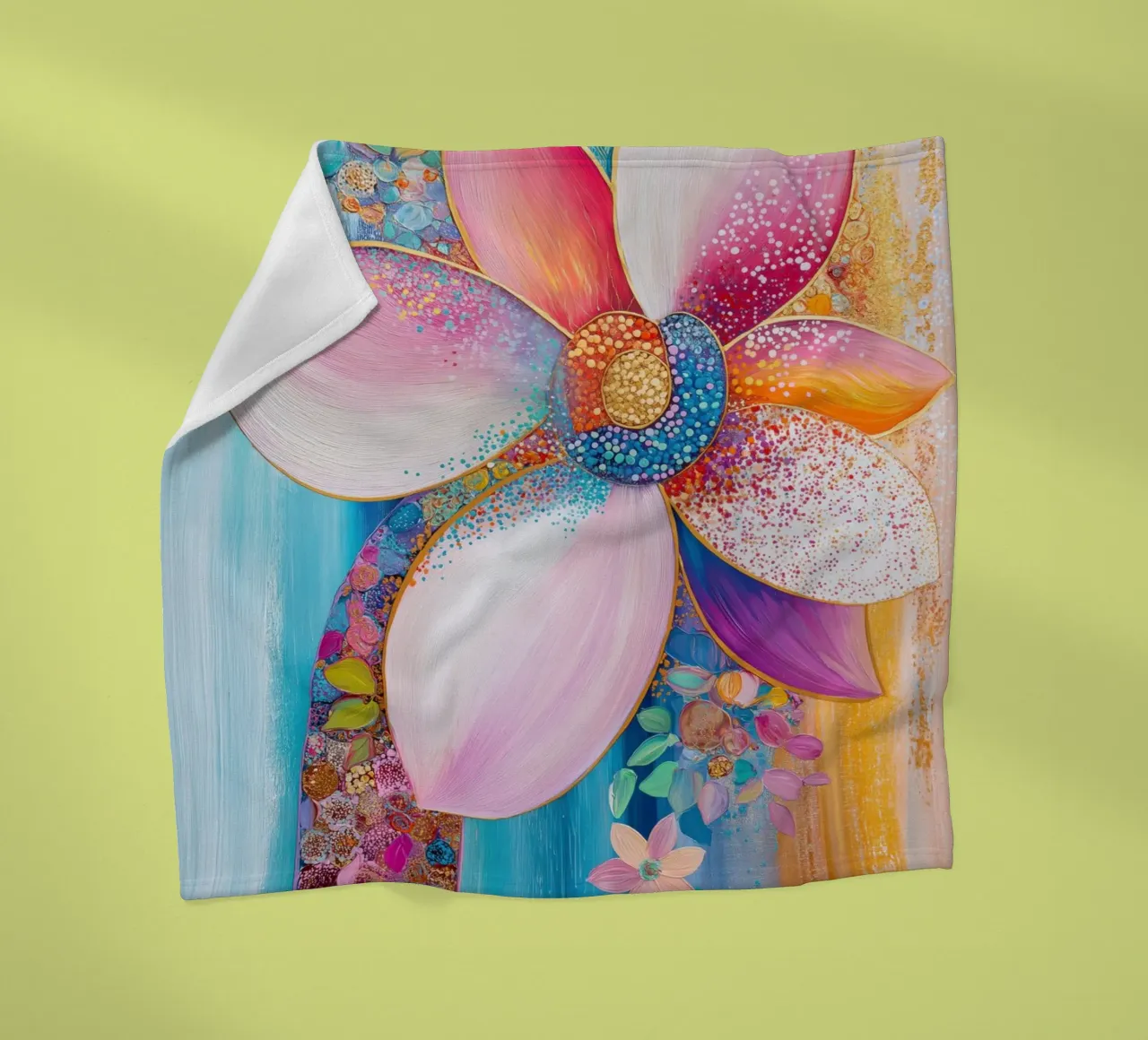 Blumen in fröhlichen Farben Fleecedecke von Imagine