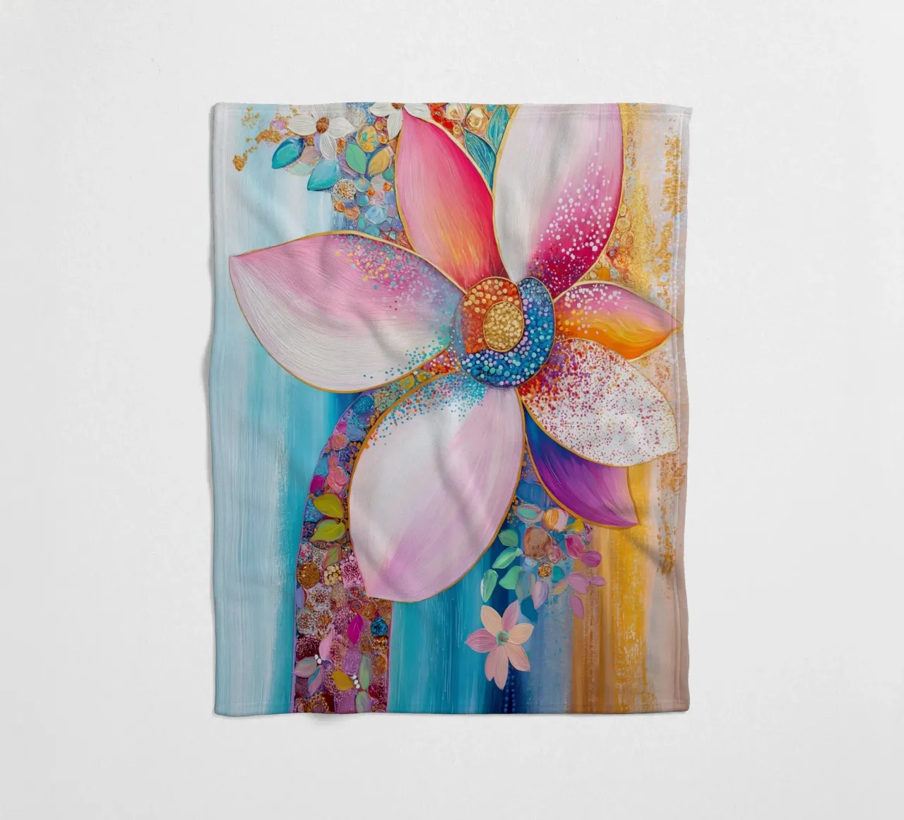 Blumen in fröhlichen Farben Fleecedecke von Imagine