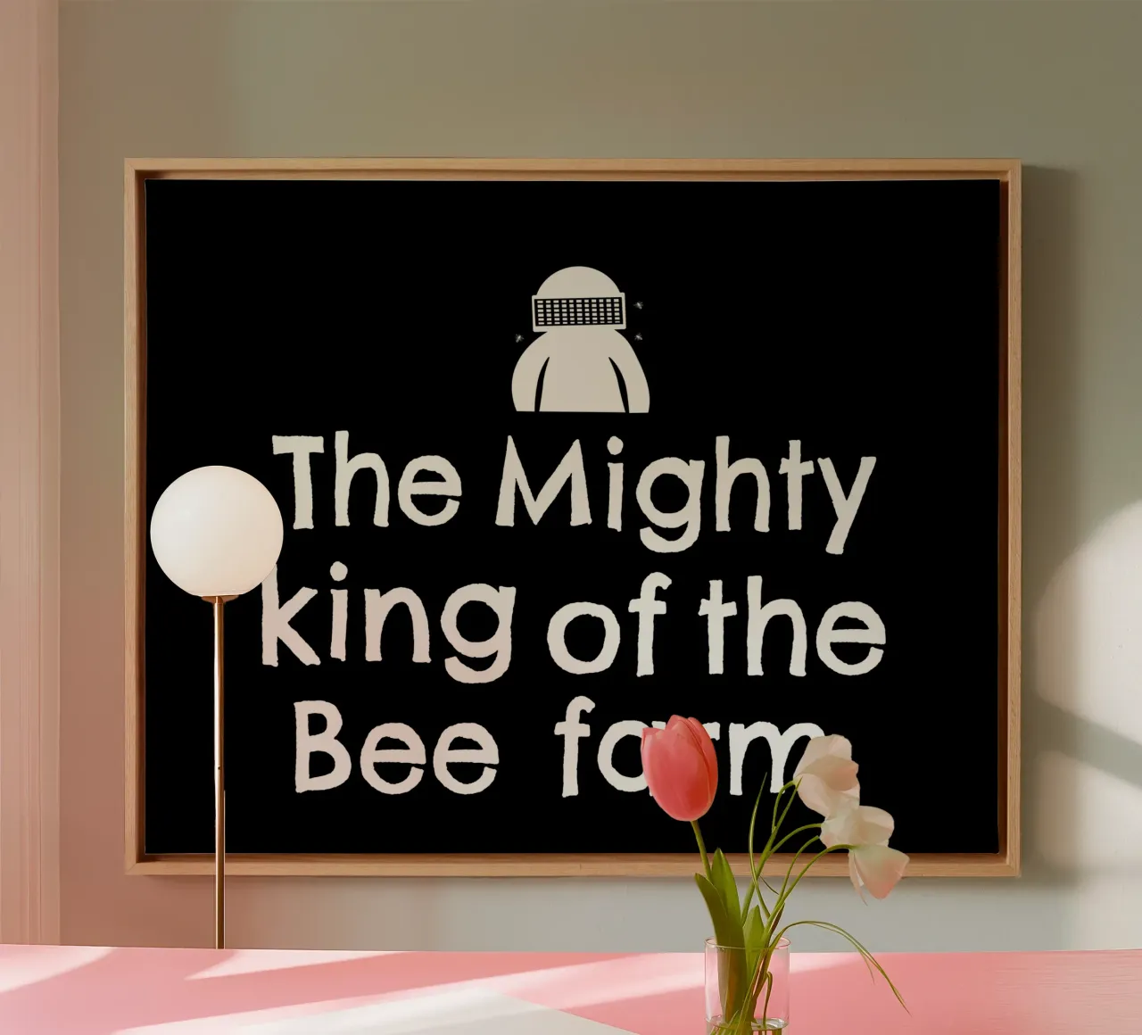 The mighty king of the bee farm tela con Cornice a cassetta da happieeagle