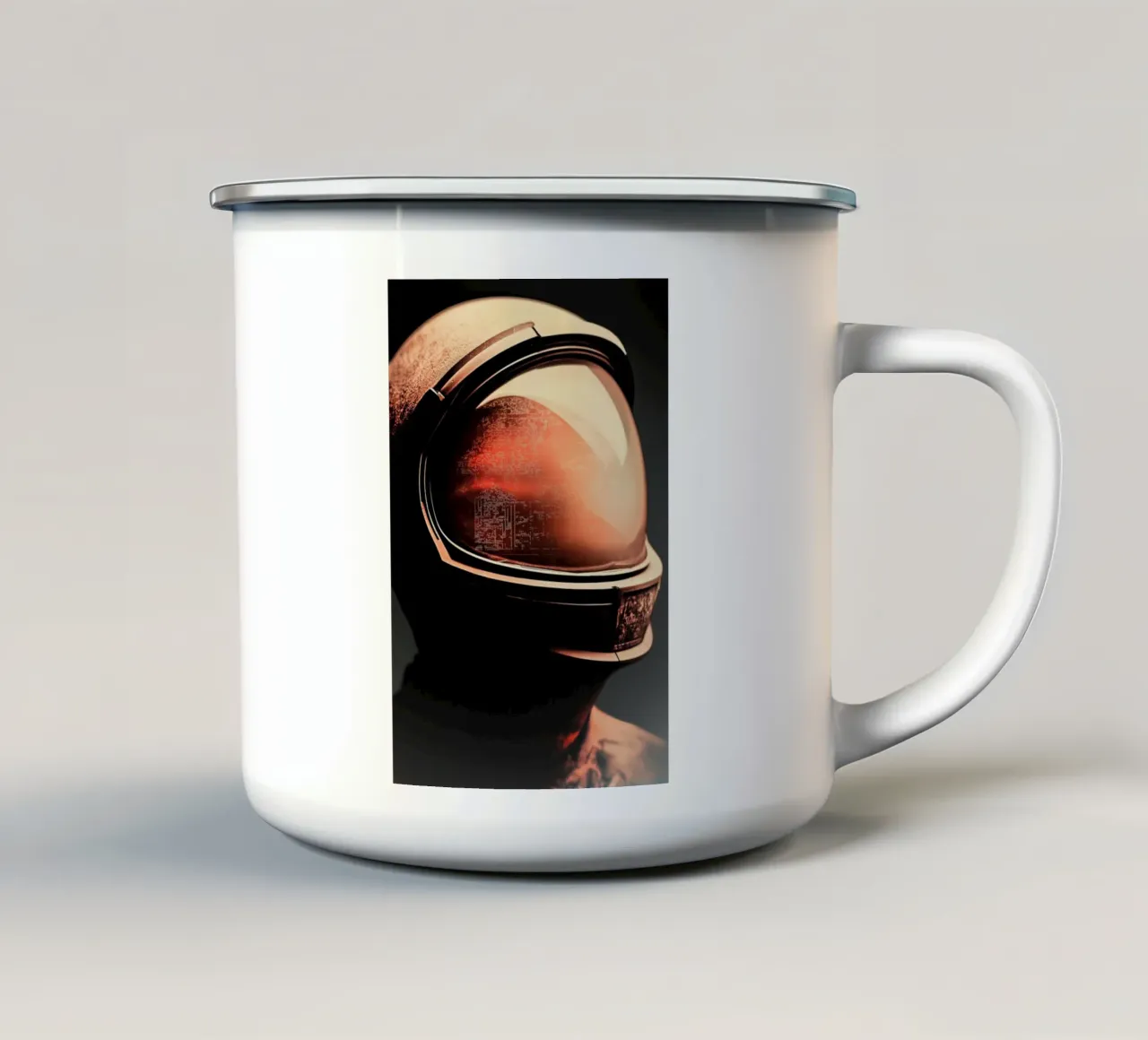 Een astronaut met Oranje gloed tazza in smalto da Imagine
