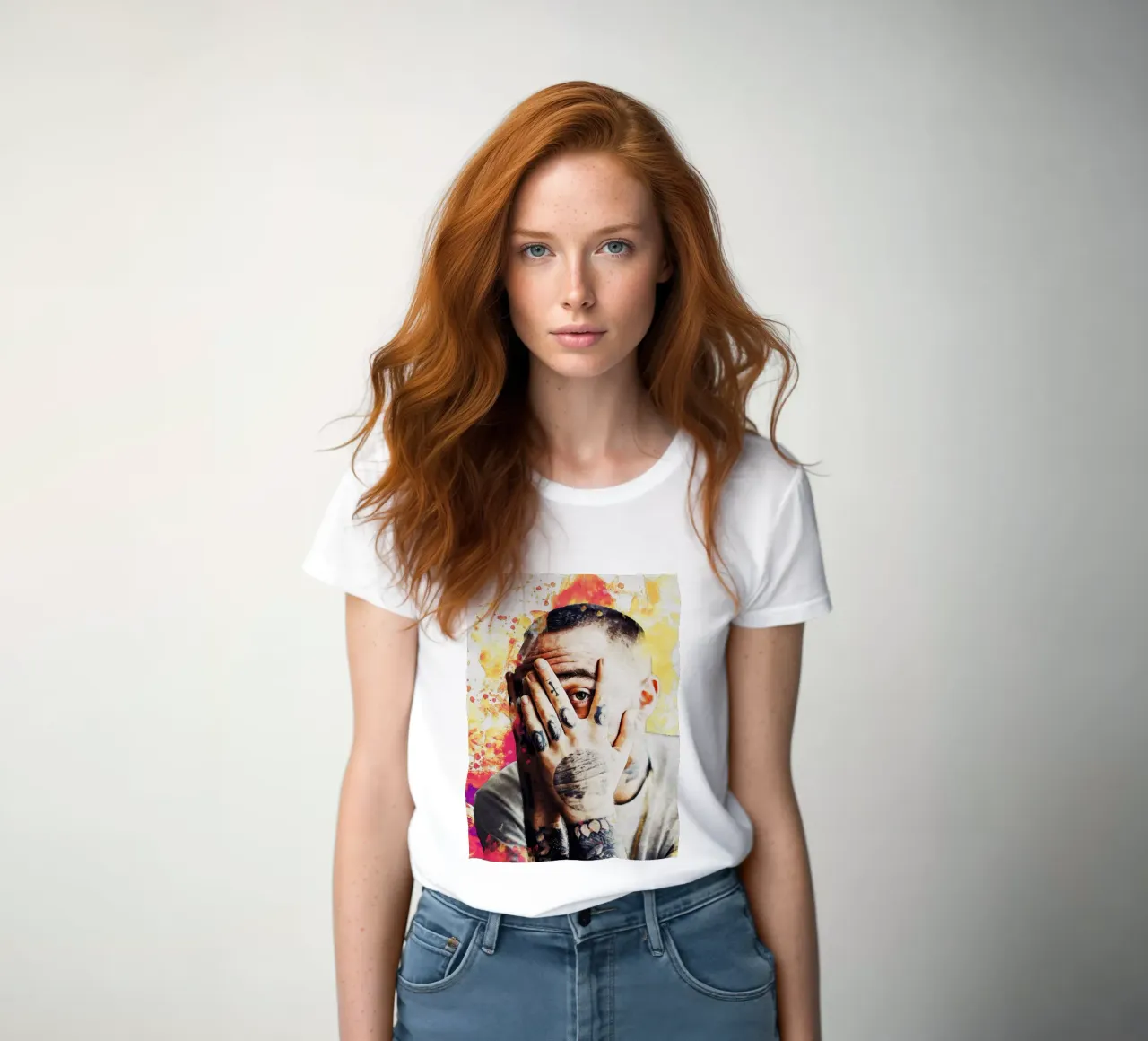 Smudge of mac miller portrait women's fitted t-shirt by Gunawan Rb