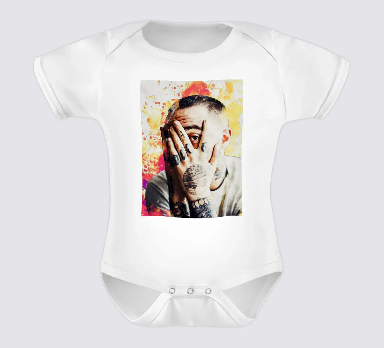 Sfumatura del ritratto di Mac Miller body neonato maniche corte da Gunawan Rb