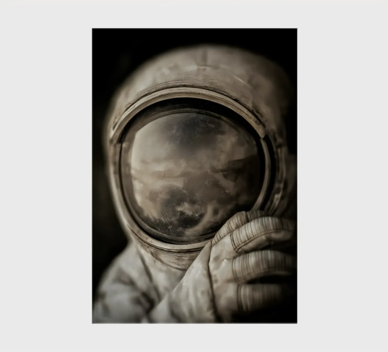 An astronaut in shades of grey notebook by Imagine