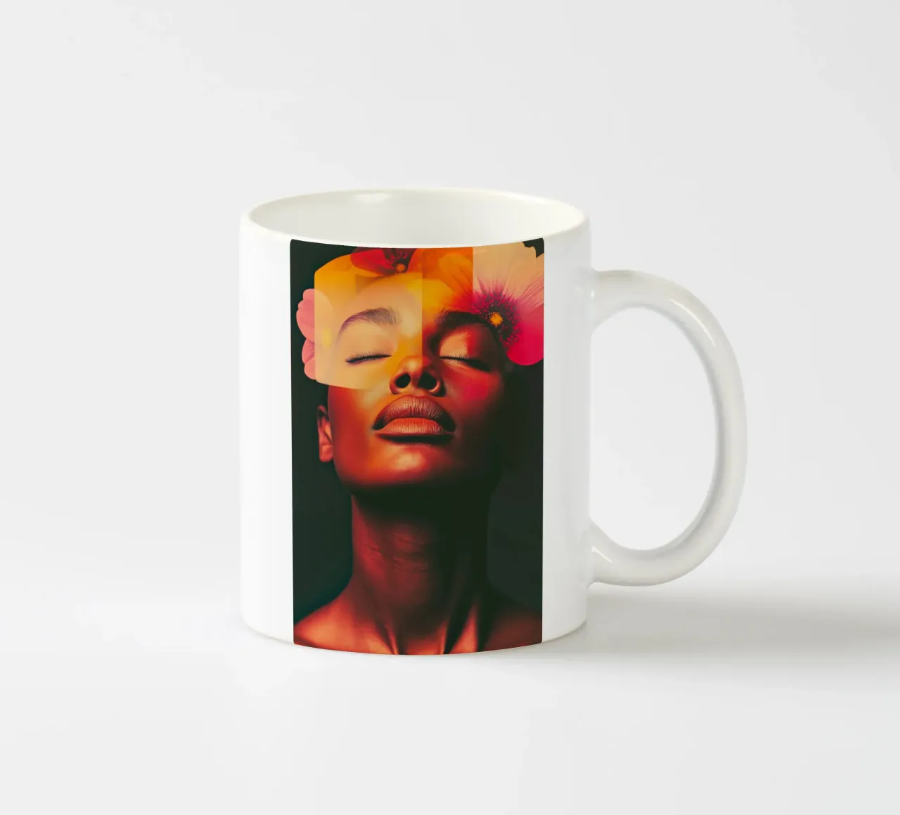 Donna con colori rossi tazza in ceramica da Imagine