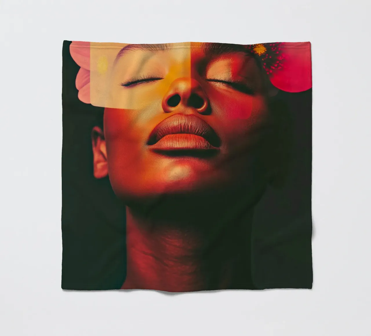 Donna con colori rossi coperta in pile da Imagine