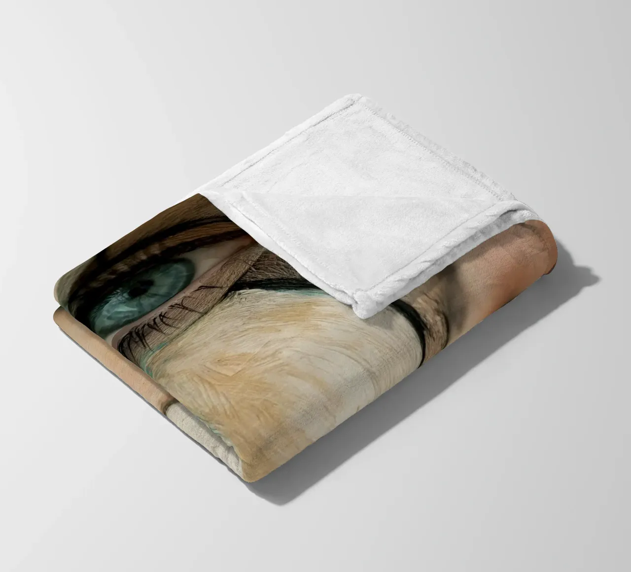 Ritratto femminile con fiore coperta in pile da Imagine