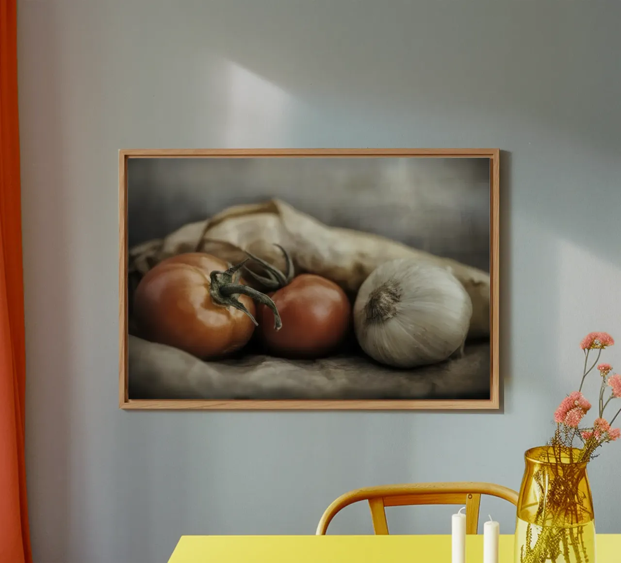 Una vita tranquilla fatta di pomodori e cipolle alluminio dibond da Imagine