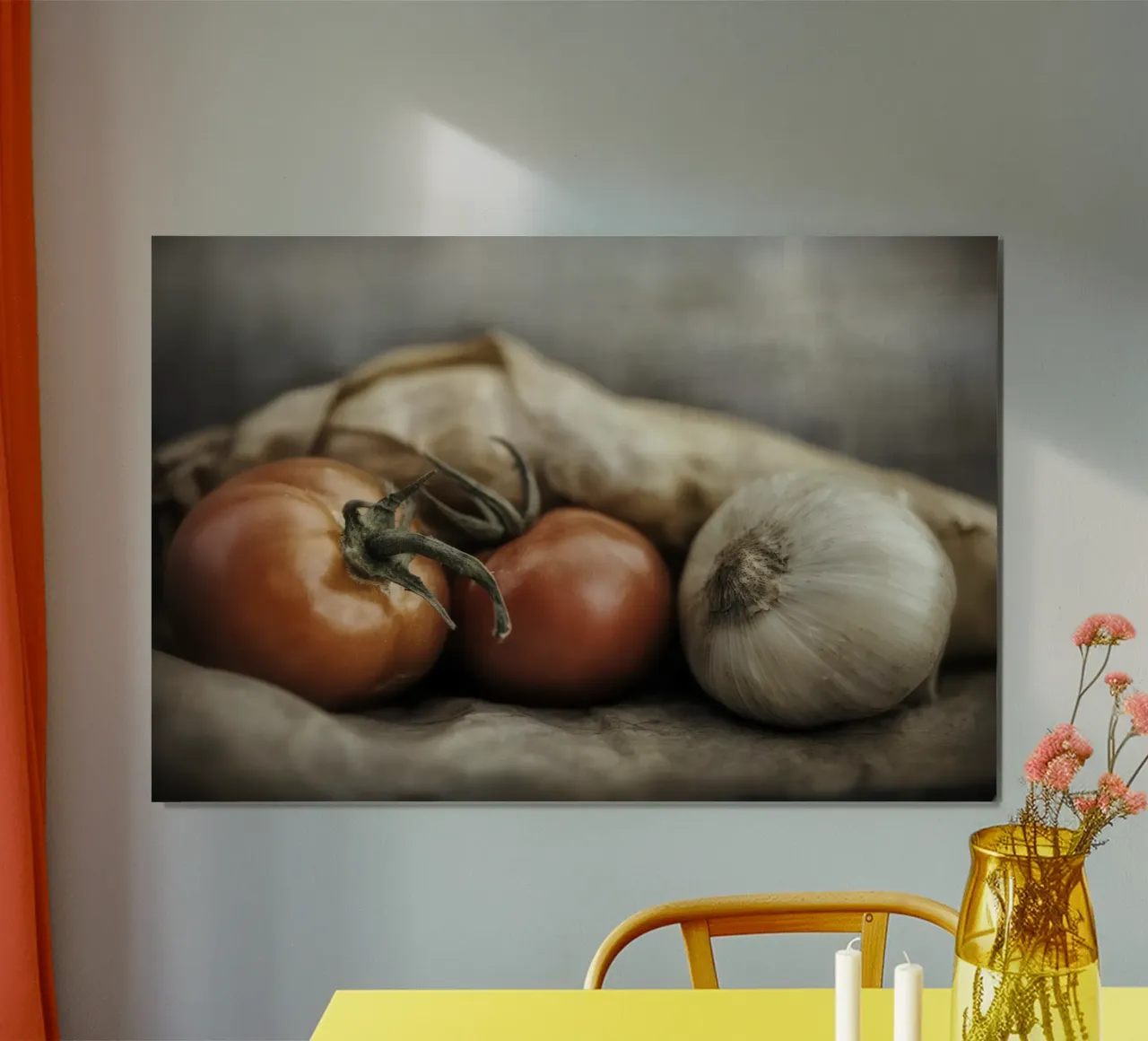 A quiet life of tomatoes and an onion hahnemühle by Imagine