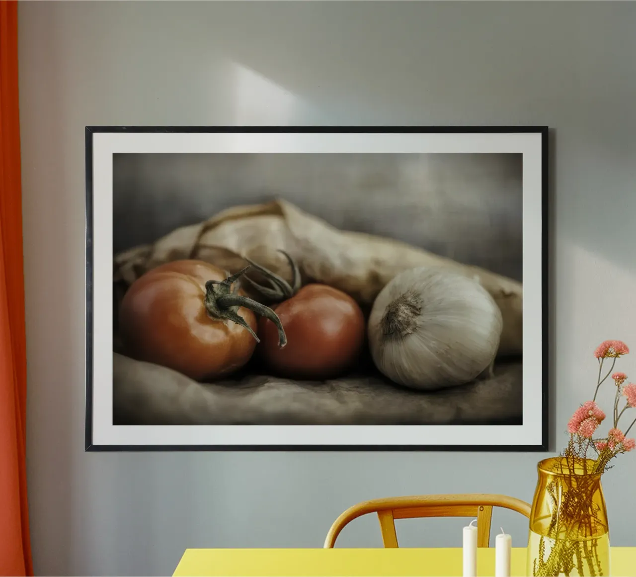 A quiet life of tomatoes and an onion hahnemühle by Imagine