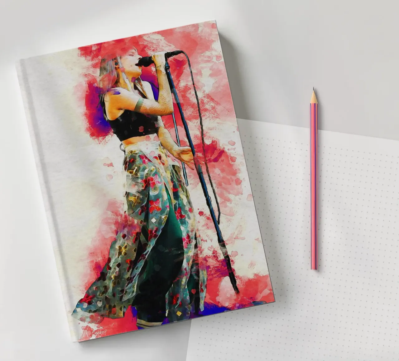 Smudge of Portrait Aurora Aksnes live notebook by Gunawan Rb