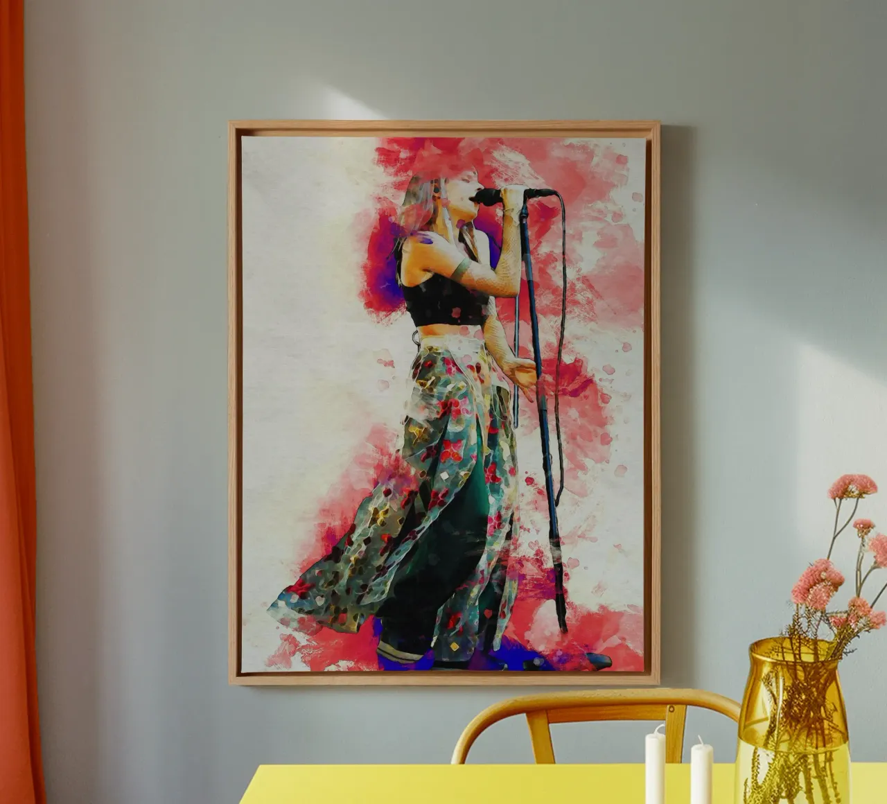 Smudge of Portrait Aurora Aksnes live canvas by Gunawan Rb