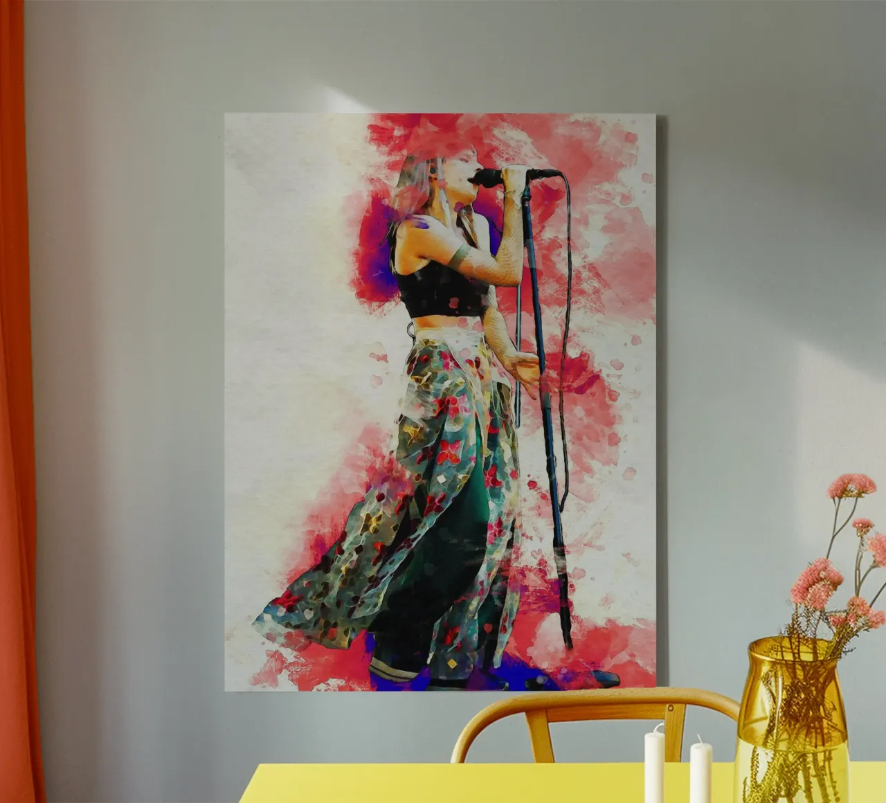 Smudge of Portrait Aurora Aksnes live canvas by Gunawan Rb