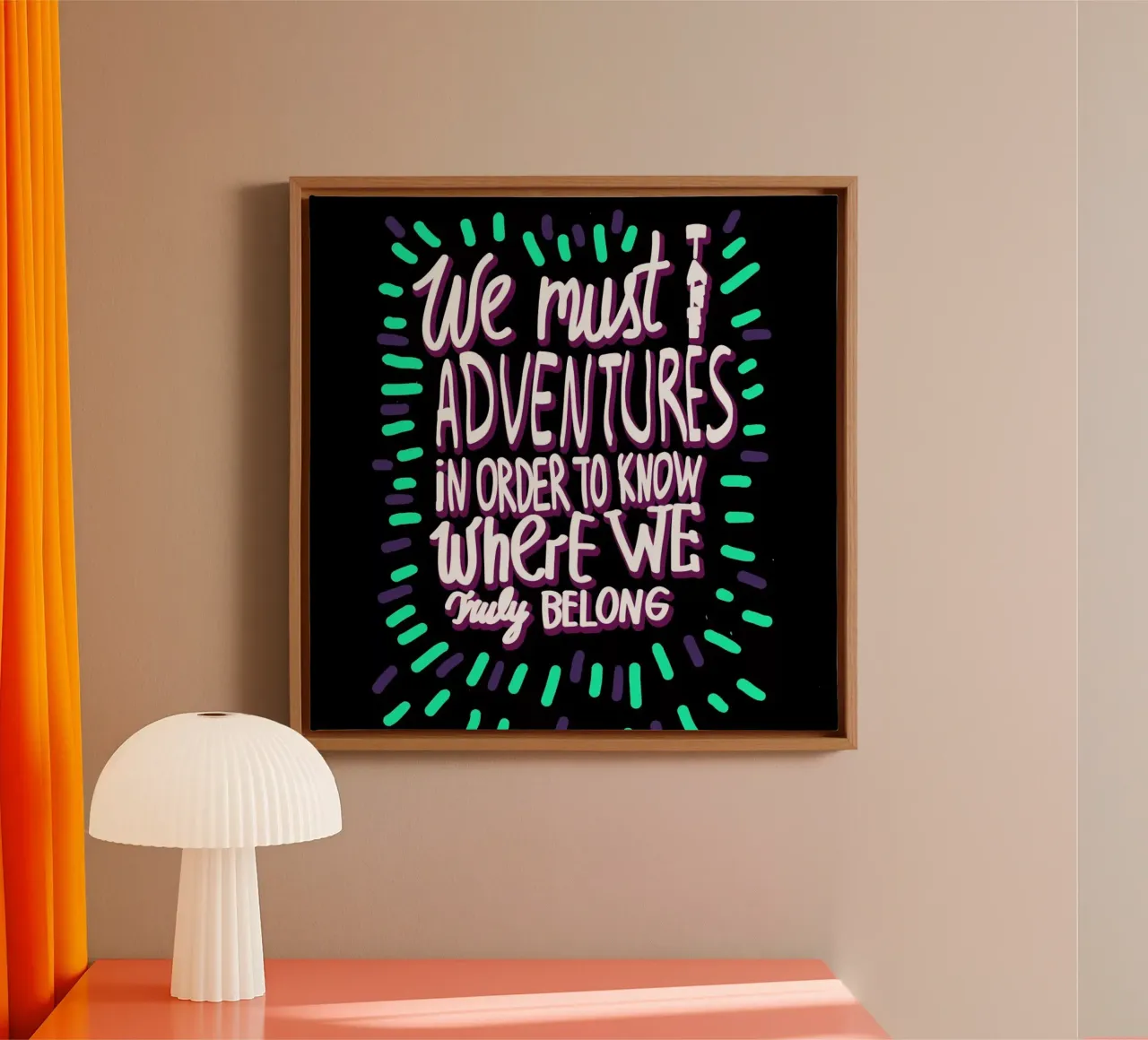 We Must Take Adventures Back tela con Cornice a cassetta da Vasare Nar