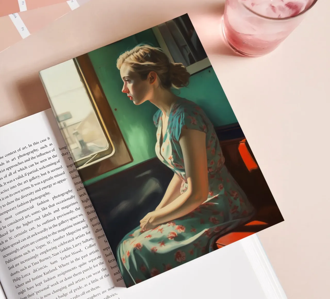 Femme dans un compartiment de train carnet de notes de Carinaprint
