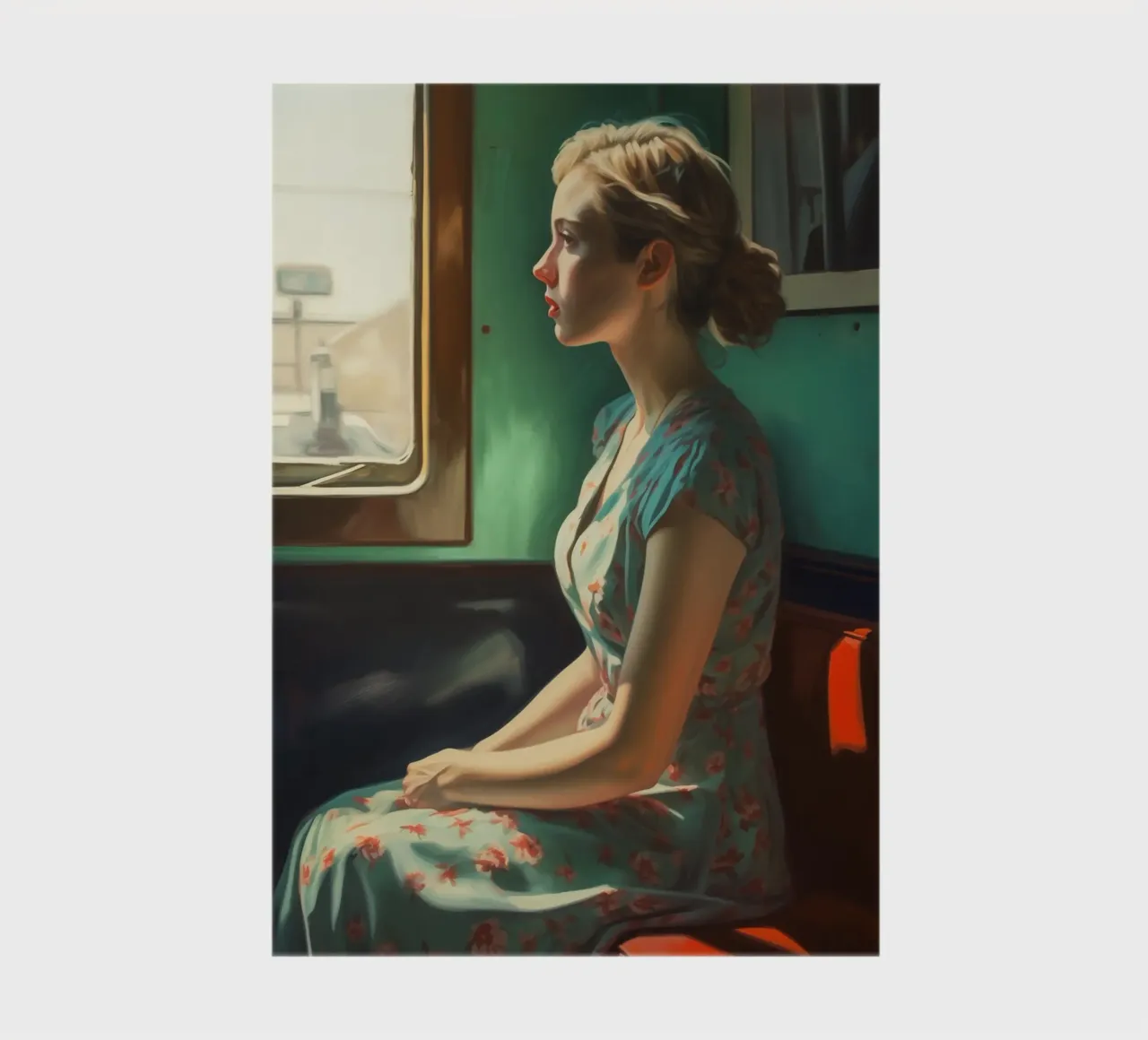 Femme dans un compartiment de train carnet de notes de Carinaprint