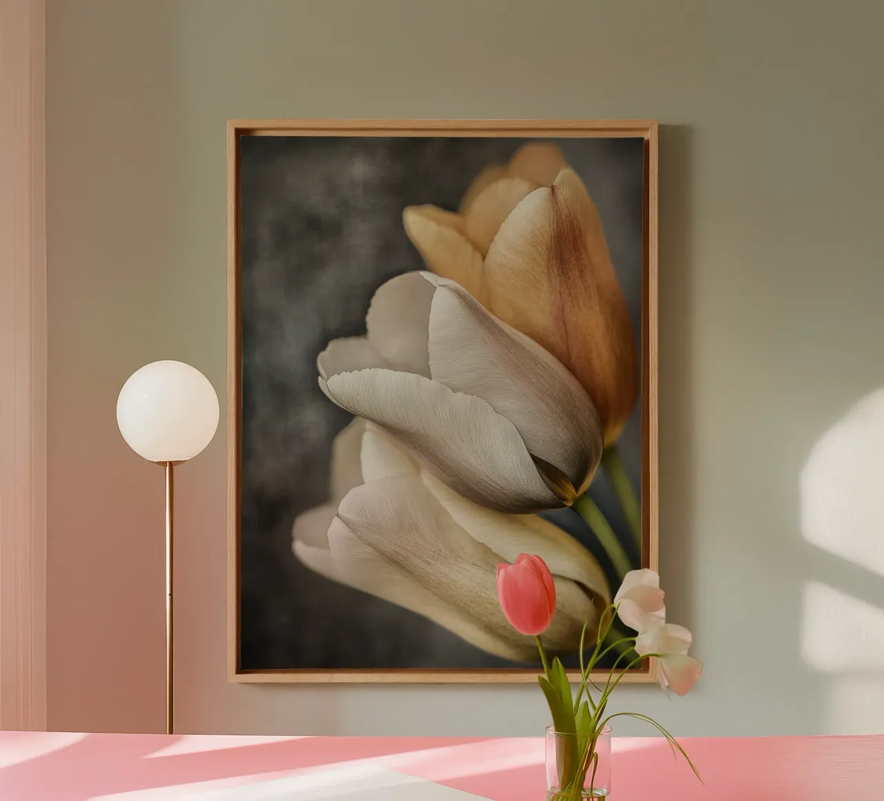 Tulips in soft colours canvas by Imagine
