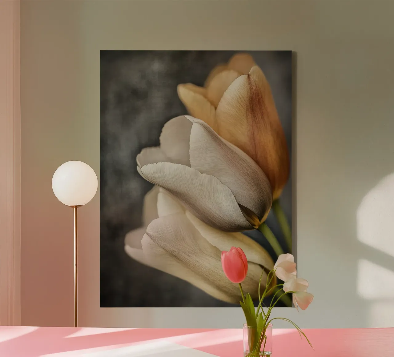 Tulips in soft colours canvas by Imagine