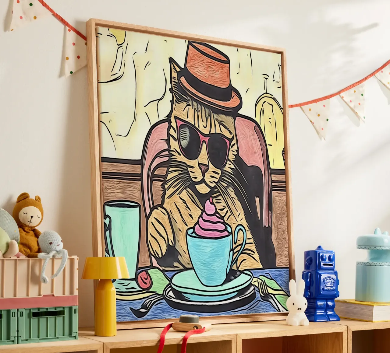 Pop Art Dieren #17 canvas met Baklijst van ZAMART - PopArt