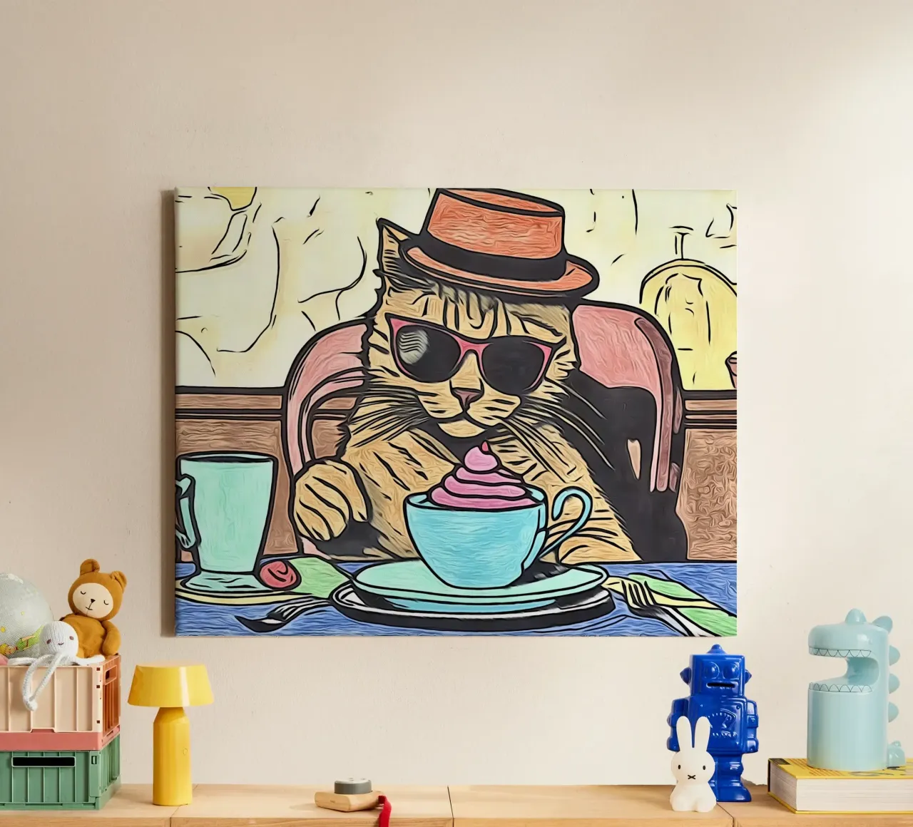 Pop Art Dieren #17 canvas met Baklijst van ZAMART - PopArt
