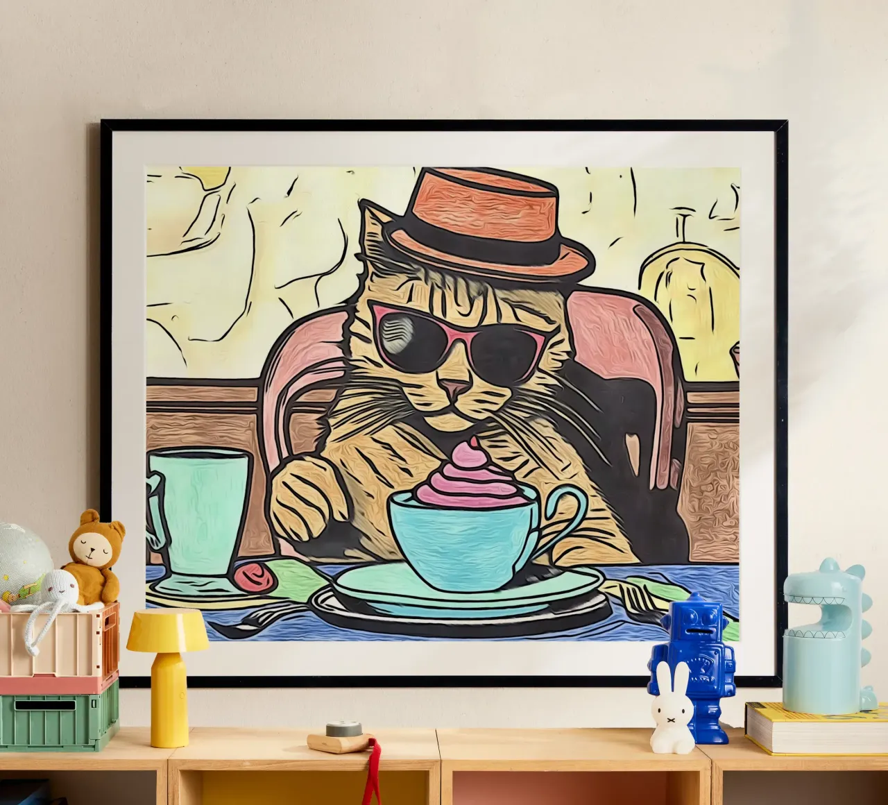 Animali Pop Art #17 poster con telaio in legno da ZAMART - PopArt