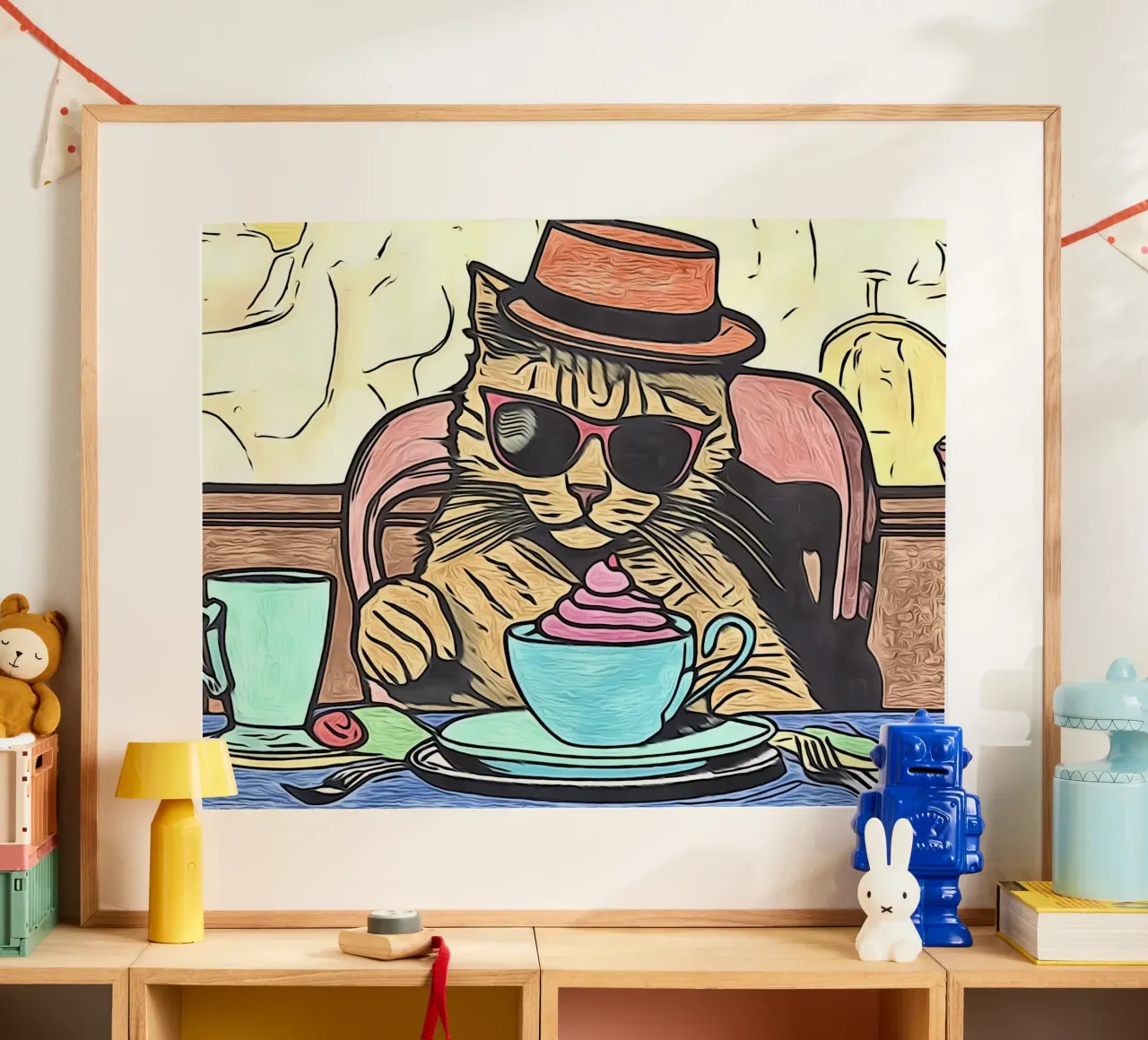 Animali Pop Art #17 poster con telaio in legno da ZAMART - PopArt