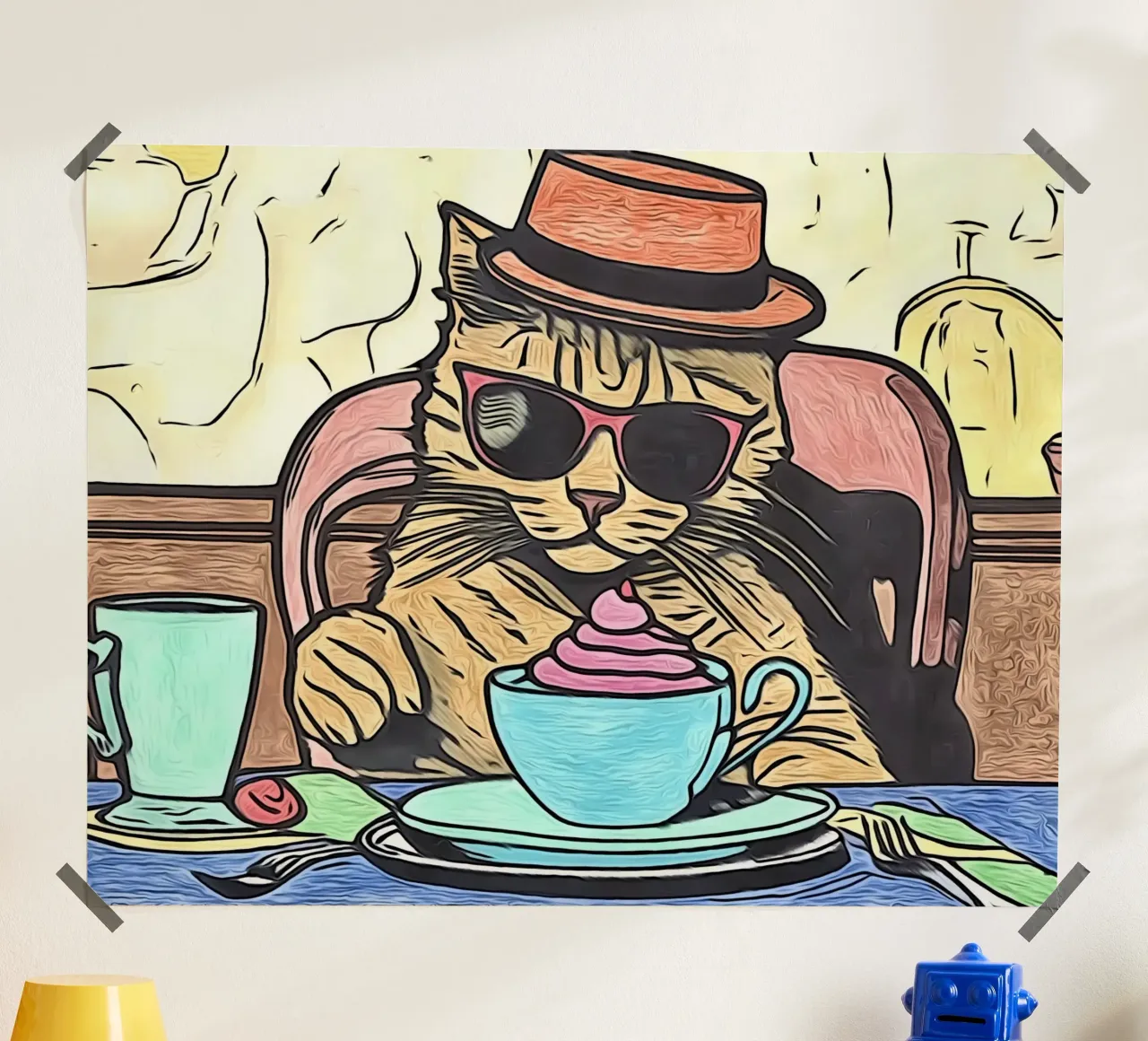 Animali Pop Art #17 poster con telaio in legno da ZAMART - PopArt