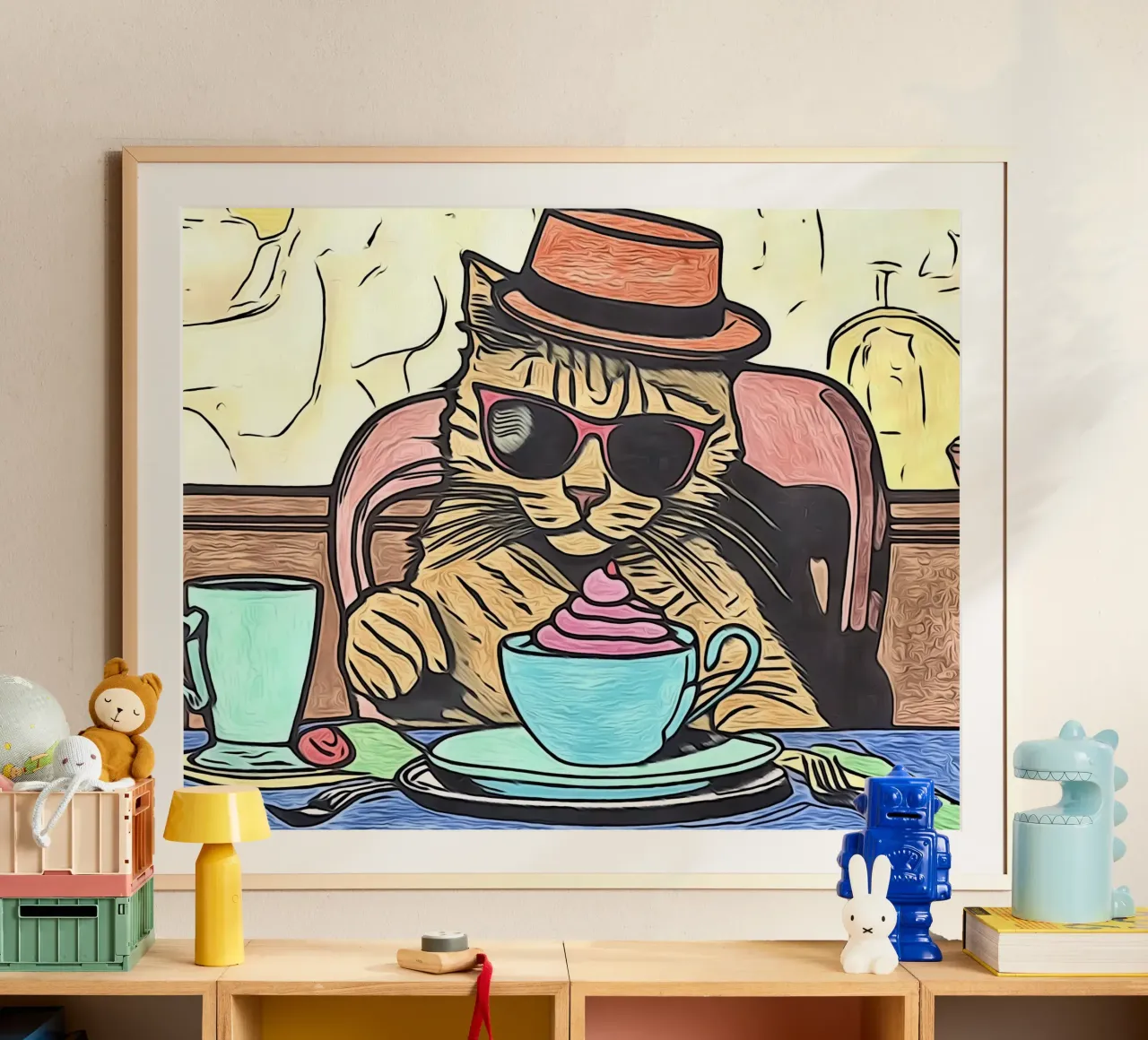 Animali Pop Art #17 poster con telaio in legno da ZAMART - PopArt