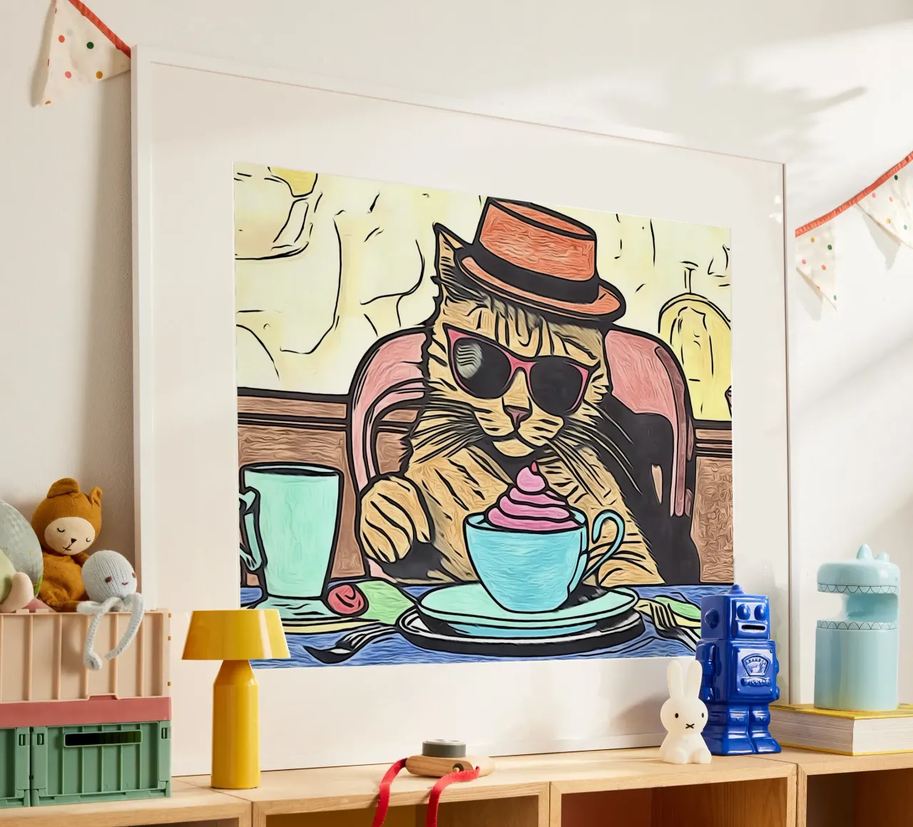 Animali Pop Art #17 poster con telaio in legno da ZAMART - PopArt