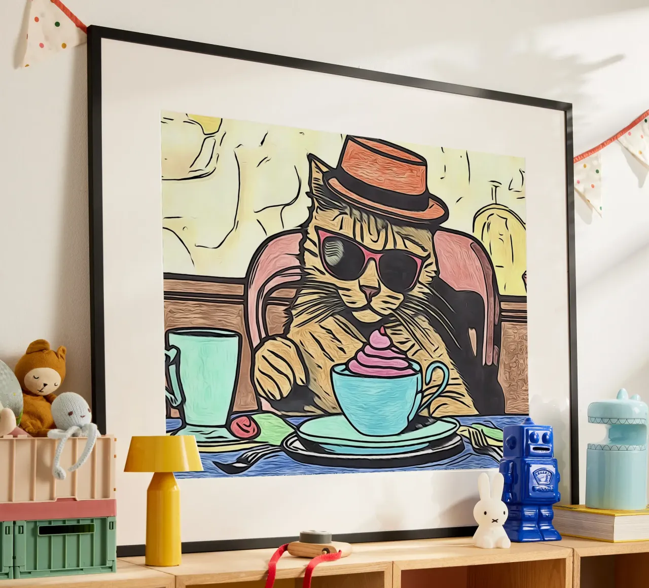 Animali Pop Art #17 poster con telaio in legno da ZAMART - PopArt