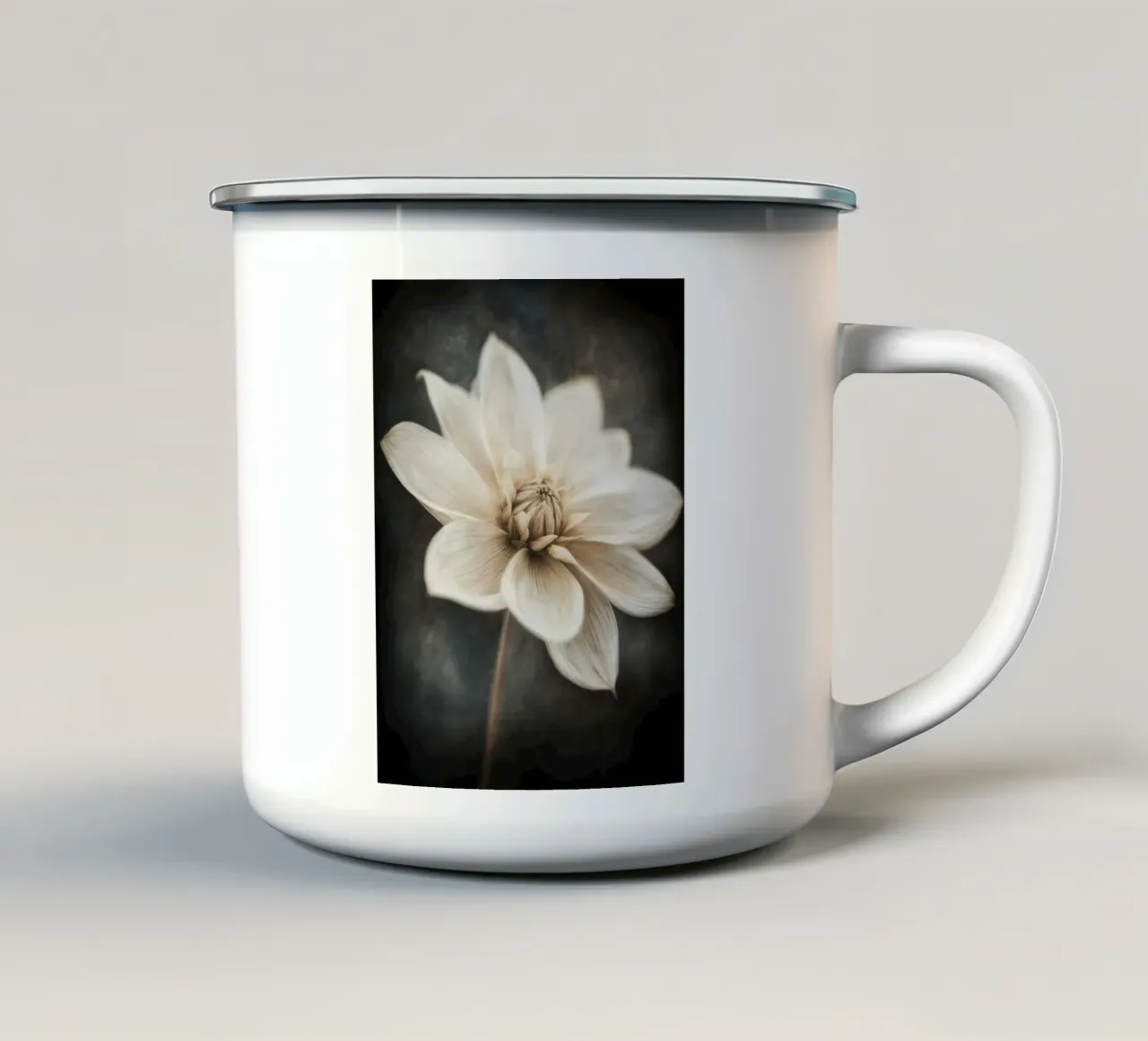 Fiore beige tazza in smalto da Imagine