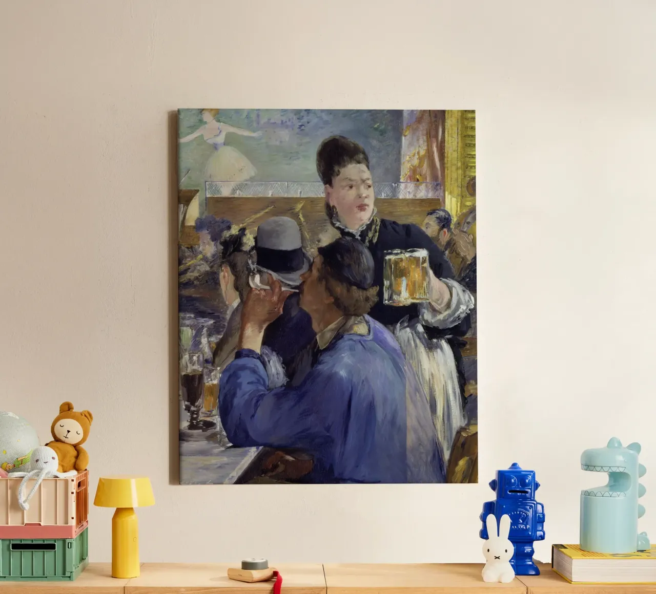 Édouard Manet - De serveerster canvas met Baklijst van ARTOTHEK