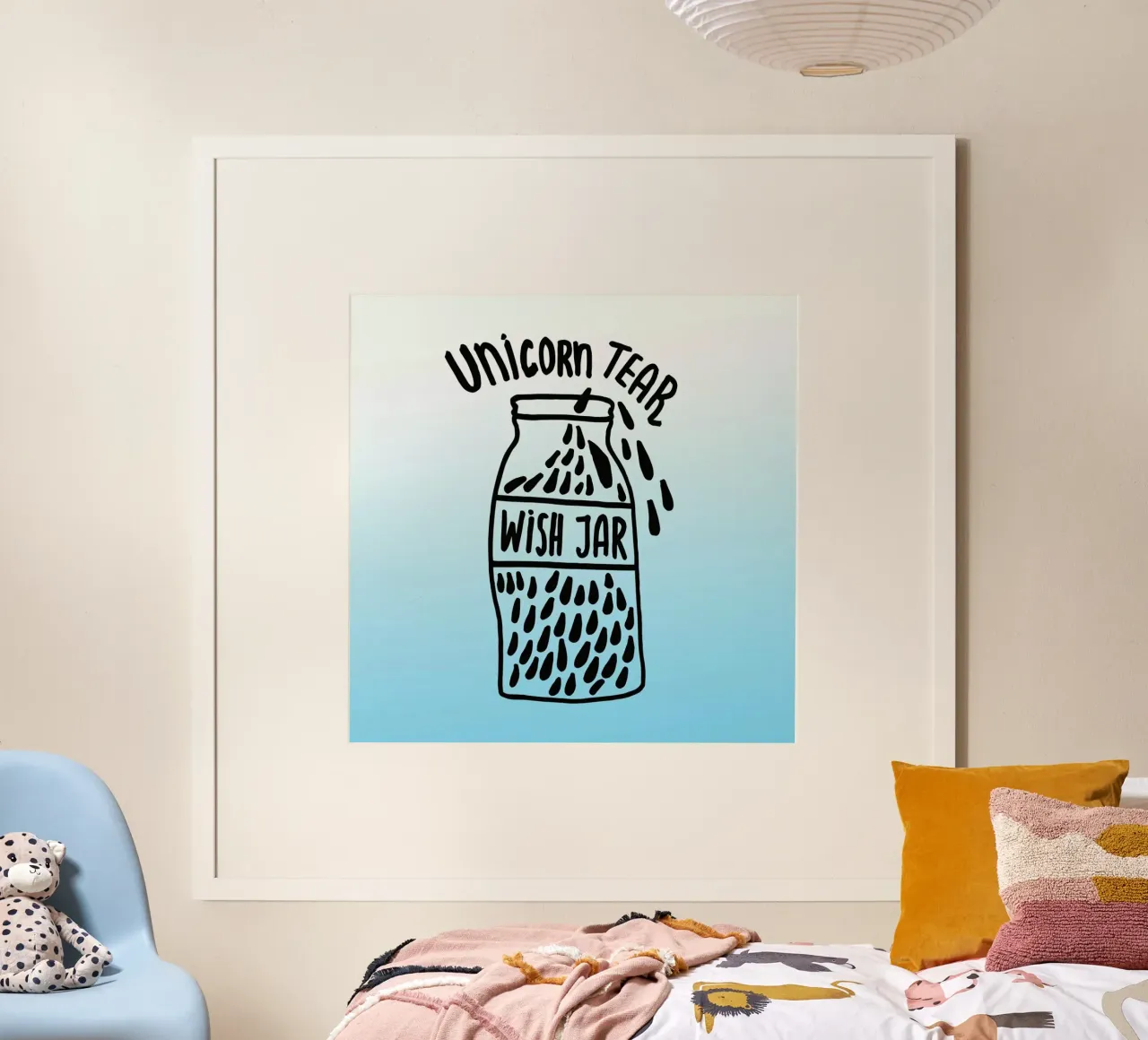 Unicorn Tear Wish poster con telaio in plastica da Vasare Nar