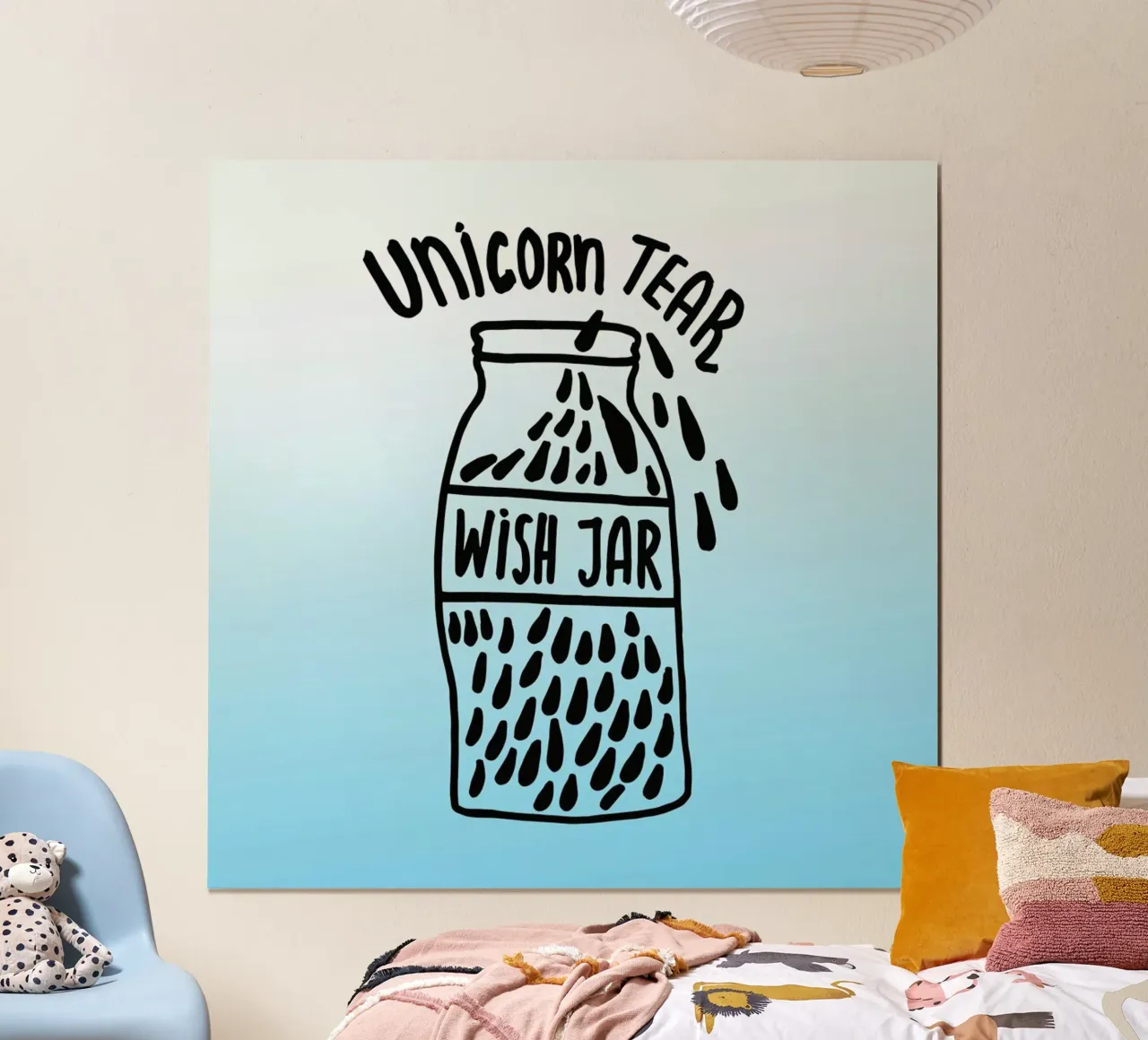 Unicorn Tear Wish poster con telaio in plastica da Vasare Nar