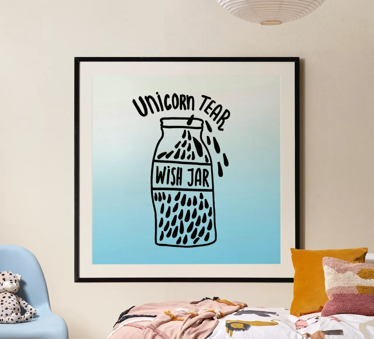 Unicorn Tear Wish poster con telaio in plastica da Vasare Nar