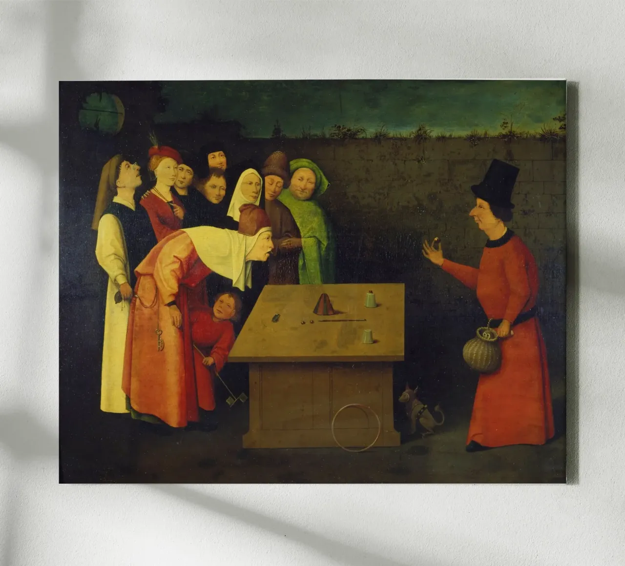 Hieronymus Bosch - The Conjuror canvas met Baklijst van ARTOTHEK