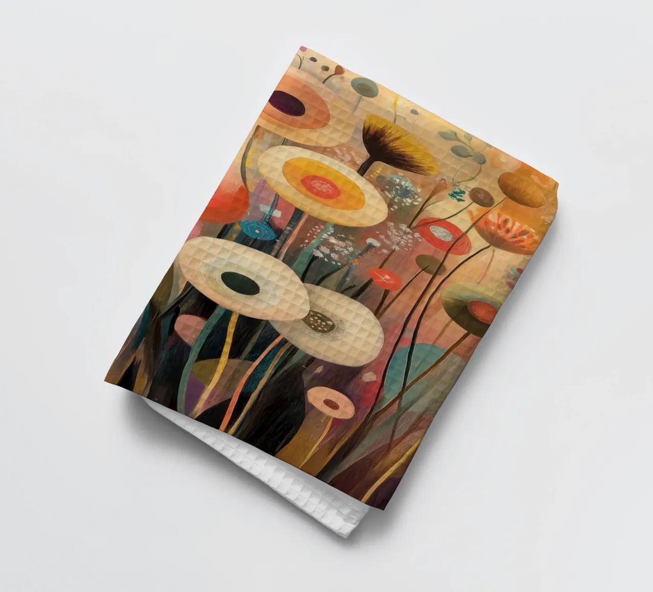 Abstract Flowers tea towel by Imagine