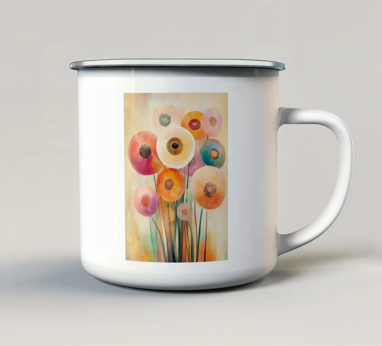 Fiori astratti tazza in smalto da Imagine