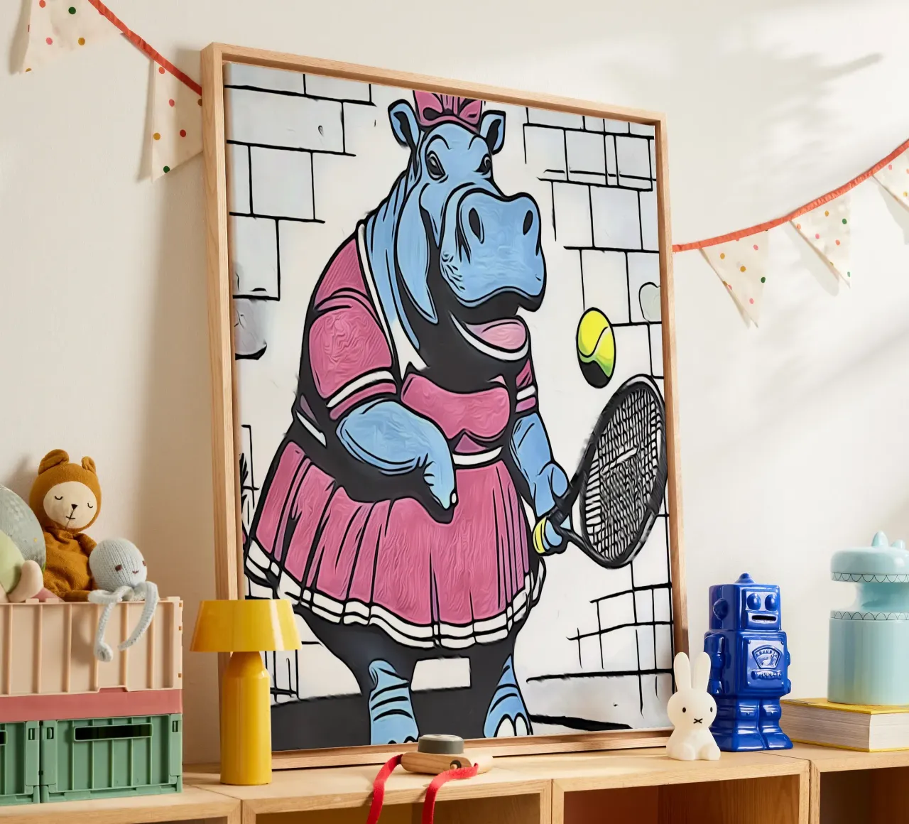 Pop Art Dieren #21 canvas met Baklijst van ZAMART - PopArt
