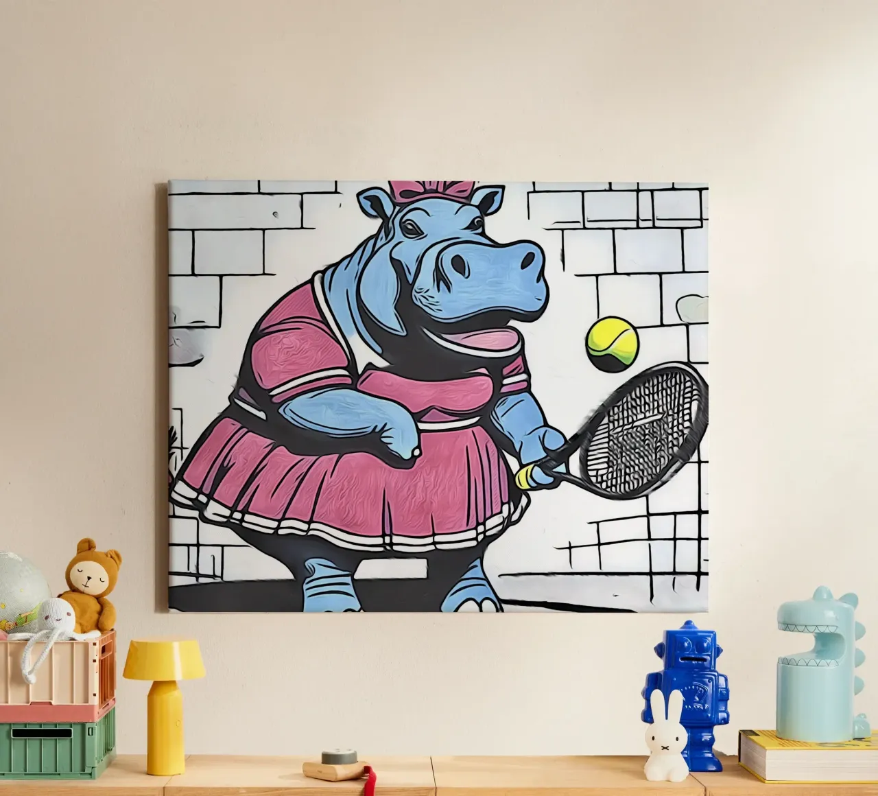 Pop Art Dieren #21 canvas met Baklijst van ZAMART - PopArt
