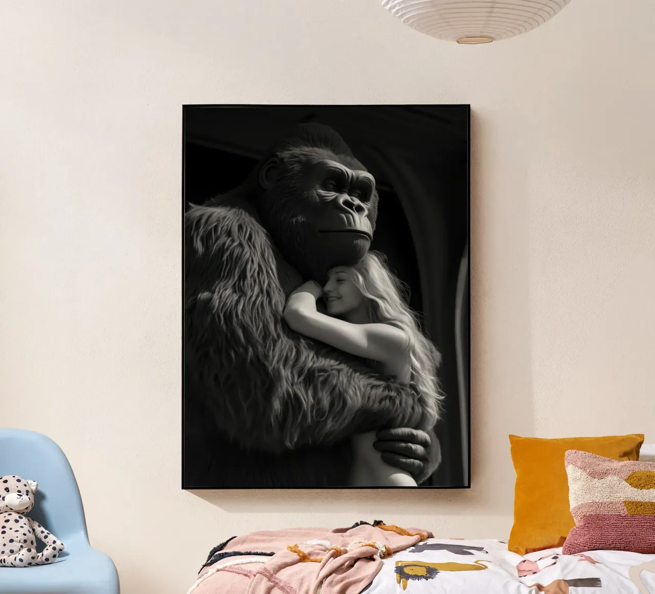 King Kong e Jane | Poesia surreale in bianco e nero plexiglass da Autofocus