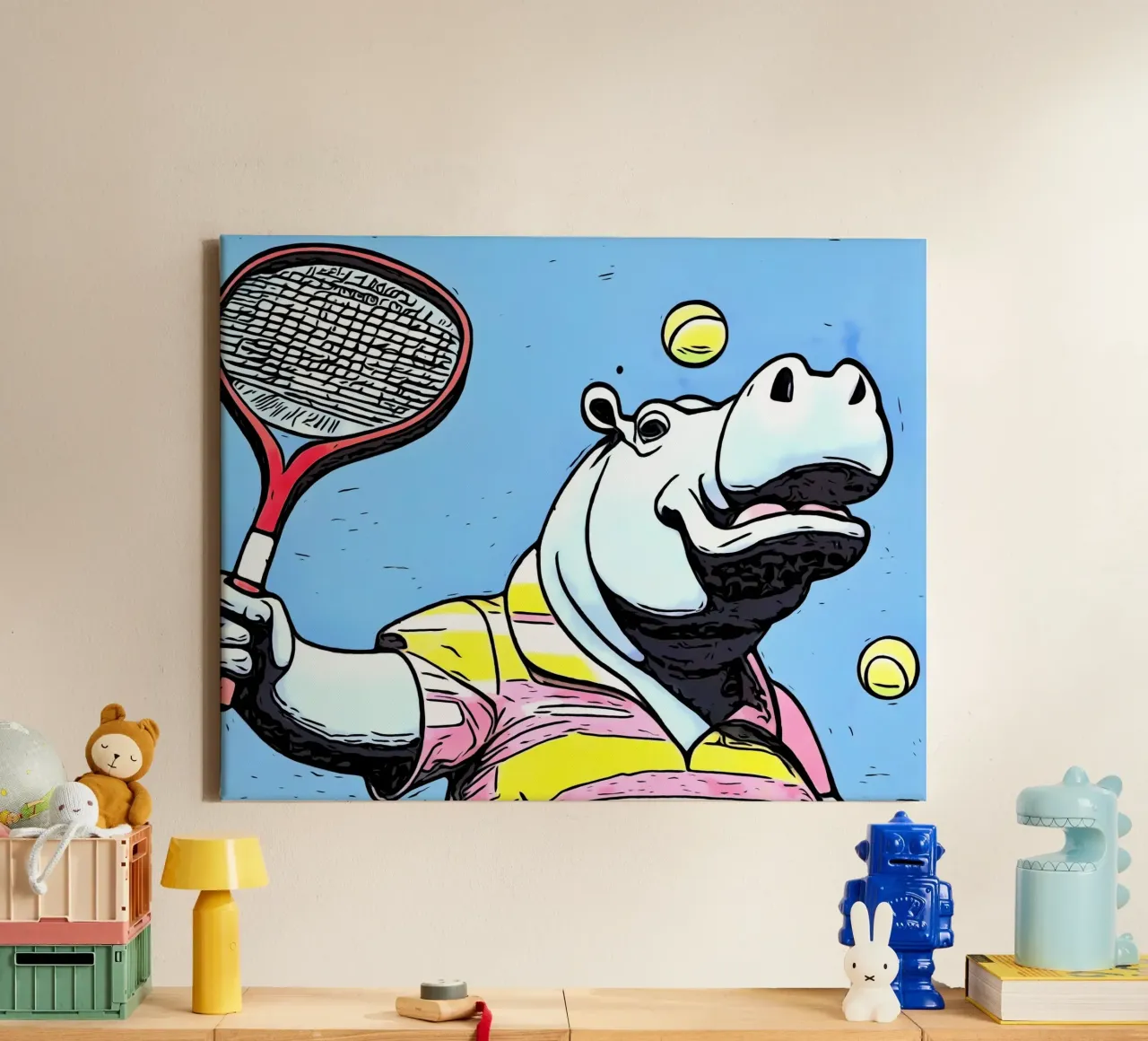 Pop Art Dieren #22 canvas met Baklijst van ZAMART - PopArt